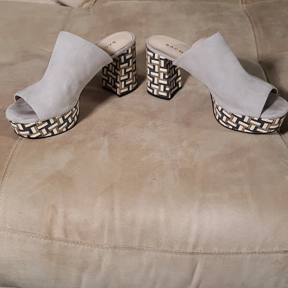 Sacha London gray suede platform clogs - Picture 5 of 6